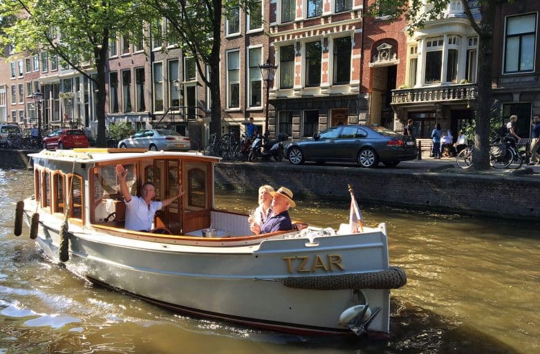 romantic canal boat amsterdam