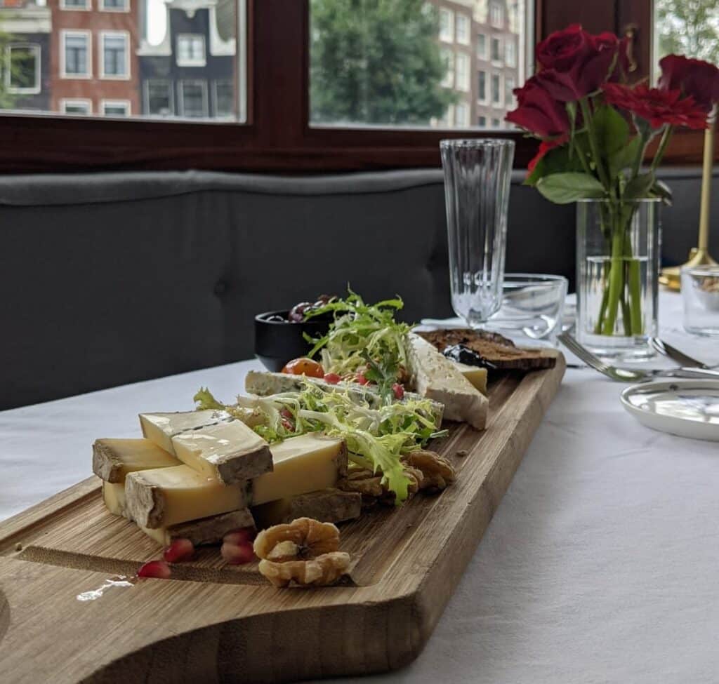 wine & cheese board boat tour amsterdam